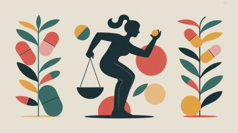Illustration bruleur de graisse balance silhouette gellules