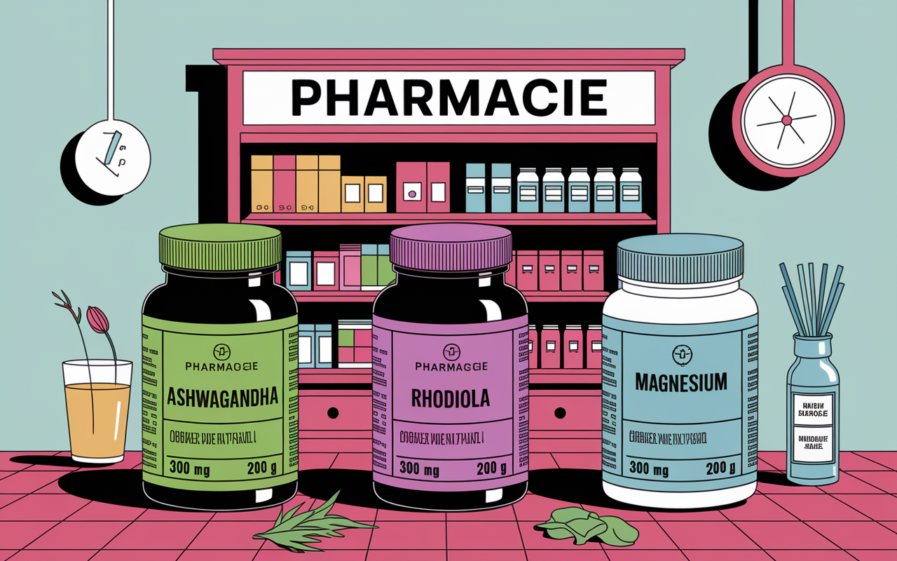 Tableau doses ashwagandha rhodiola magnesium pharmacie