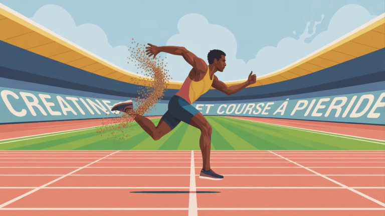 creatine et course a pied sur piste sportif en action