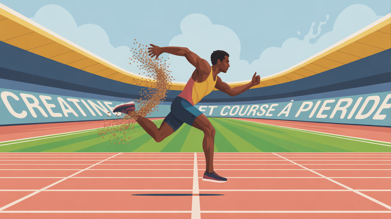 creatine et course a pied sur piste sportif en action