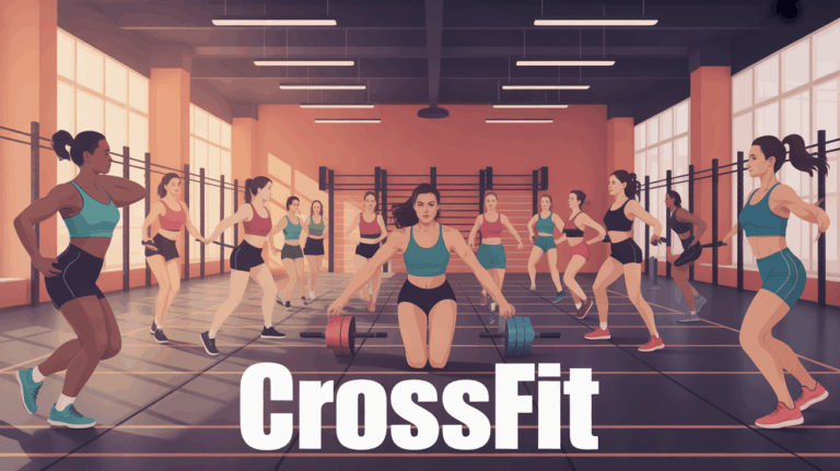 Salle de CrossFit femme ambiance dynamique groupe