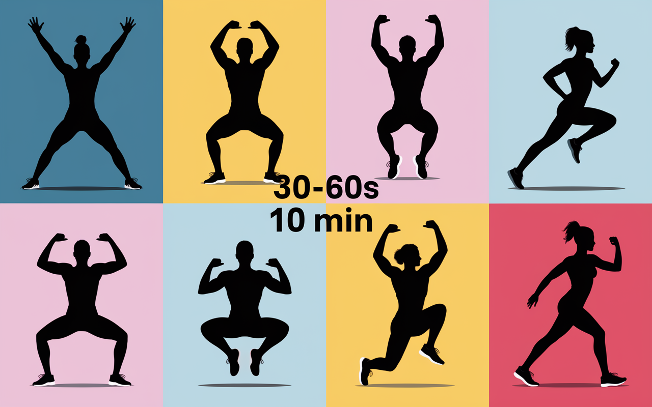 Tableau 8 mouvements cardio faciles