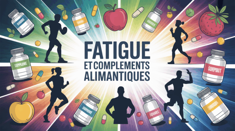 Illustration fatigue et compléments alimentaires sportifs parents actifs