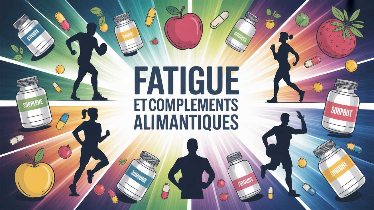Illustration fatigue et compléments alimentaires sportifs parents actifs