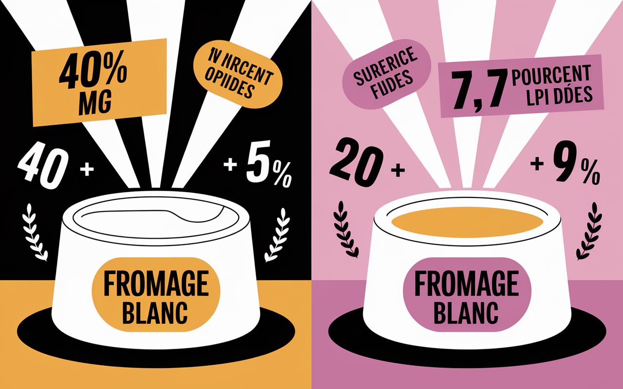 comparatif fromages blancs 40 pourcent MG 7 7 lipides
