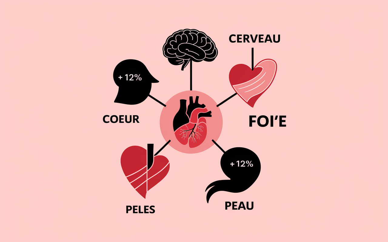 Diagramme bienfaits lecithine de soja sur cerveau coeur foie chiffres cles