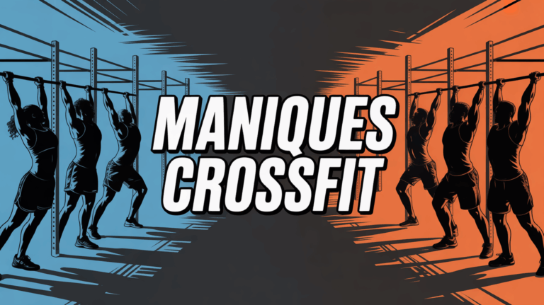 Maniques CrossFit sur sportifs en action box barre haltères