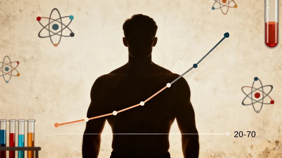 Courbe évolution testostérone selon âge infographie