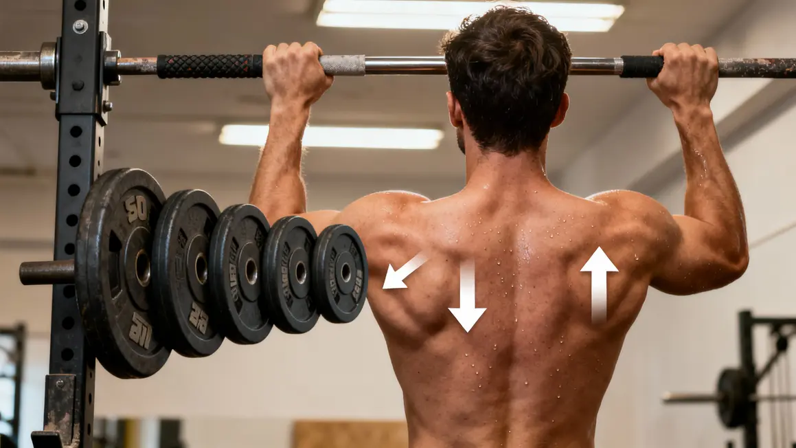Sportif traction contrôlée scapulas tempo lent dos