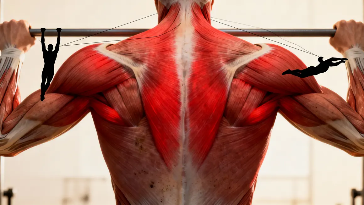 Schéma grand dorsal en rouge gestes sportifs dos