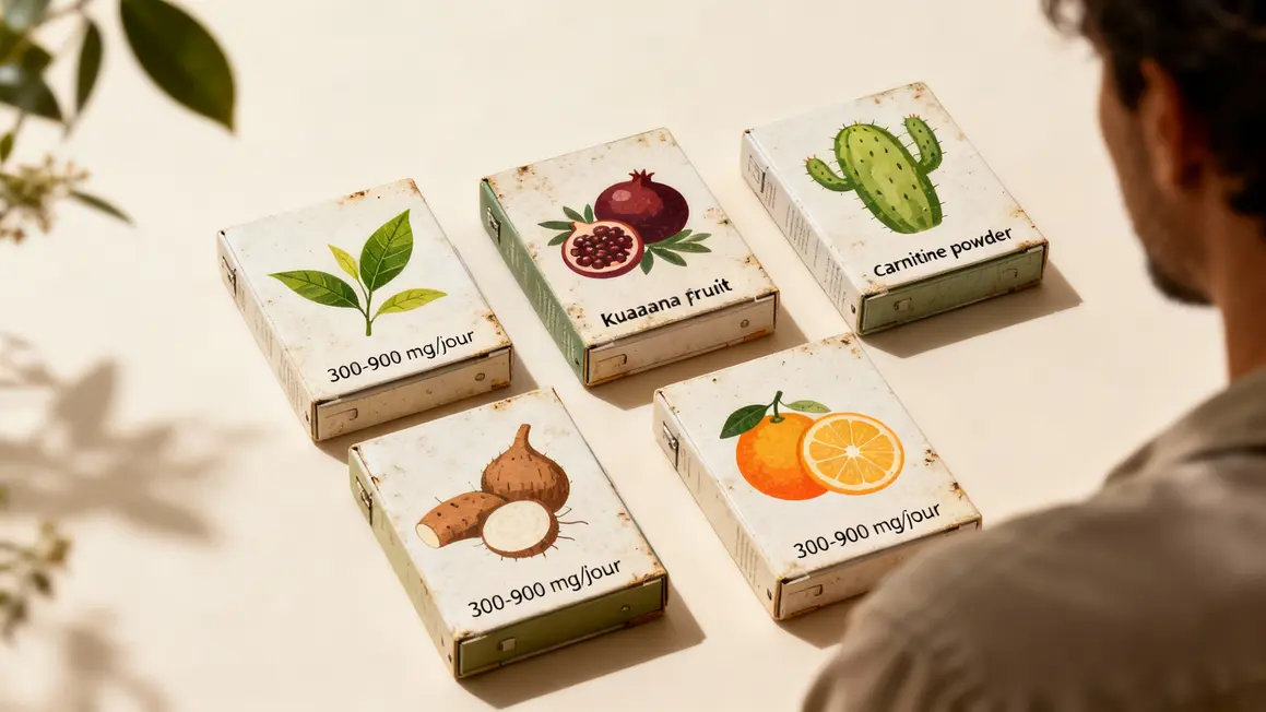 Tableau illustré des ingrédients, dosage gélules