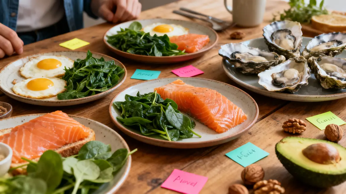 Table aliments riches testostérone huîtres saumon œufs