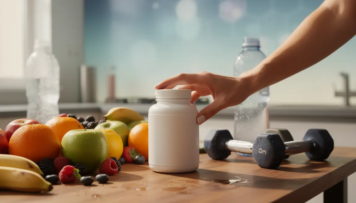 complements alimentaires bruleur de graisse sur table fitness