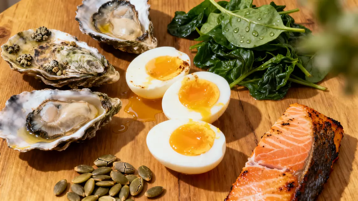 tableau aliments top zinc vitamine D testostérone oméga-3