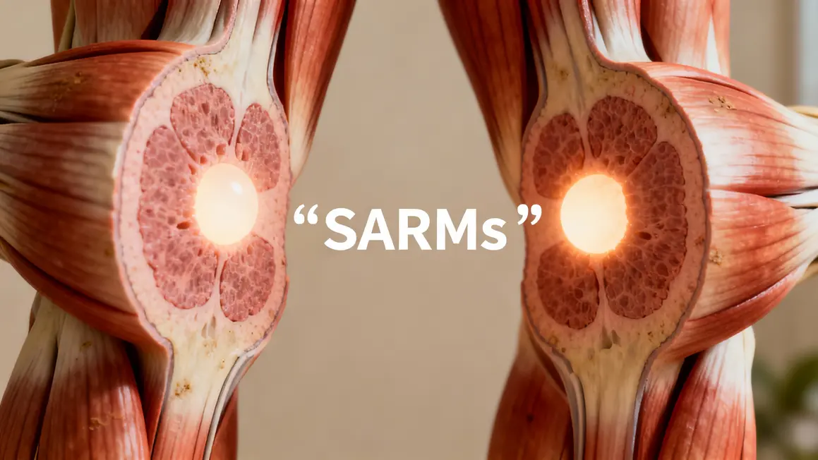 Coupe muscle humain et récepteur SARMs