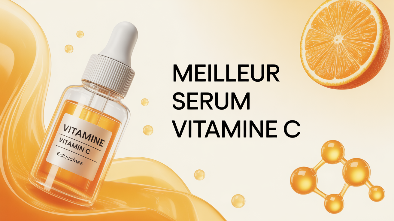 meilleur sérum vitamine c flacon stylisé et peaux éclairées