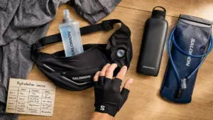 Gourde pour course a pied : flasque souple dans ceinture running