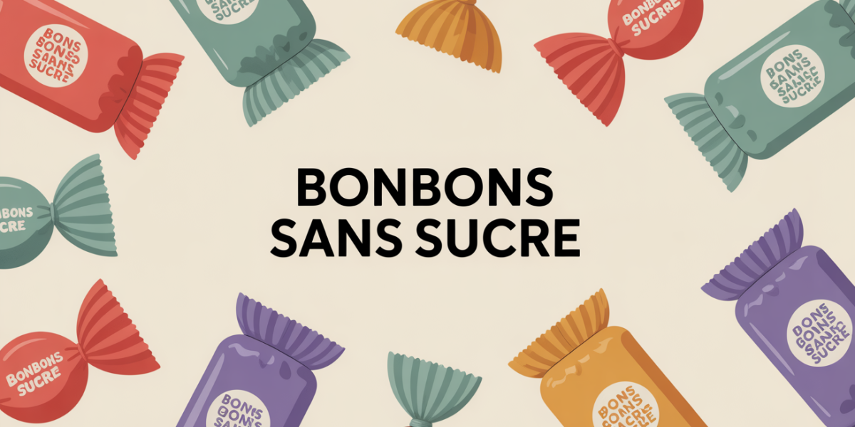 Assortiment de bonbons sans sucre boîtes et sachets modernes