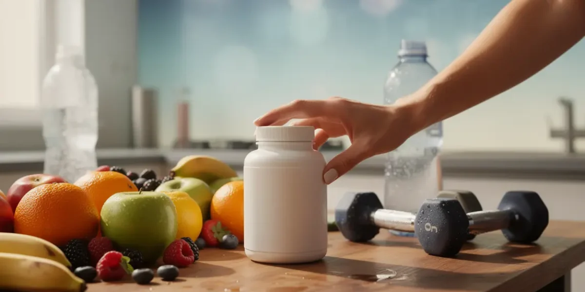 complements alimentaires bruleur de graisse sur table fitness