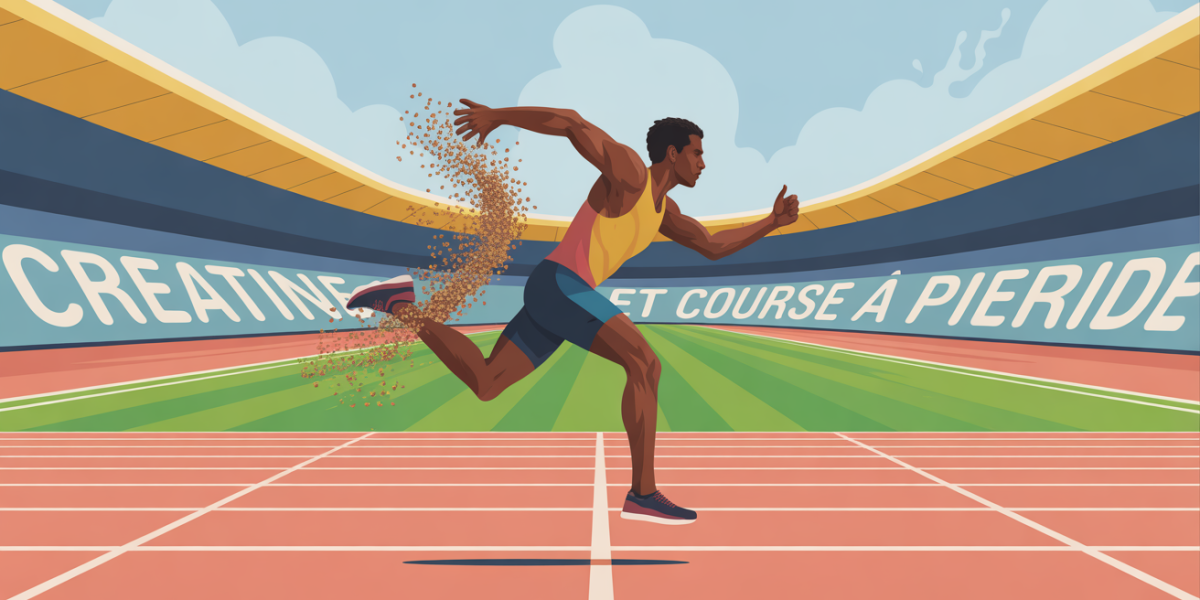 creatine et course a pied sur piste sportif en action