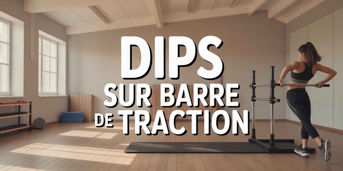 Salle avec dips sur barre de traction, tronc gainé
