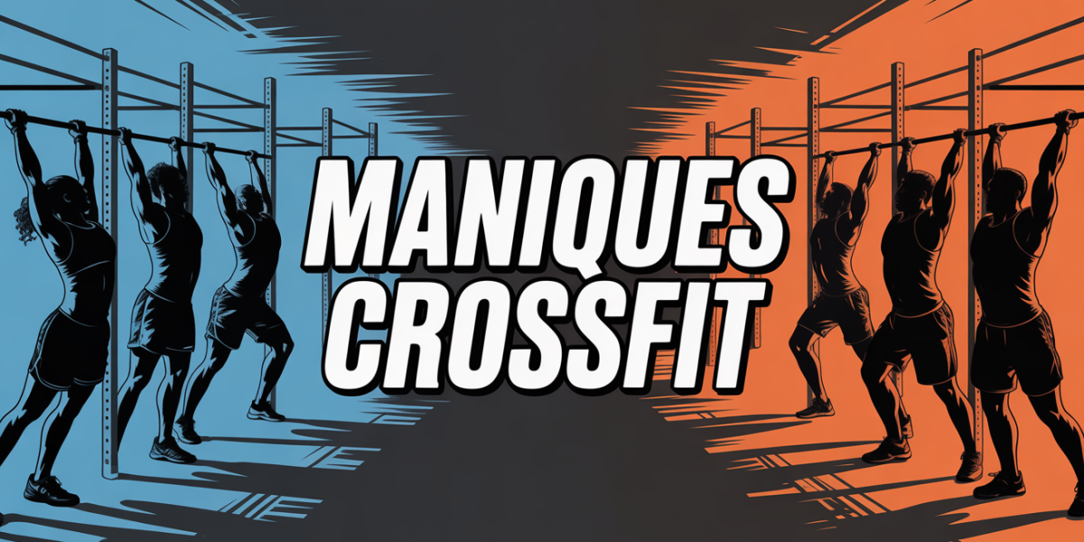 Maniques CrossFit sur sportifs en action box barre haltères