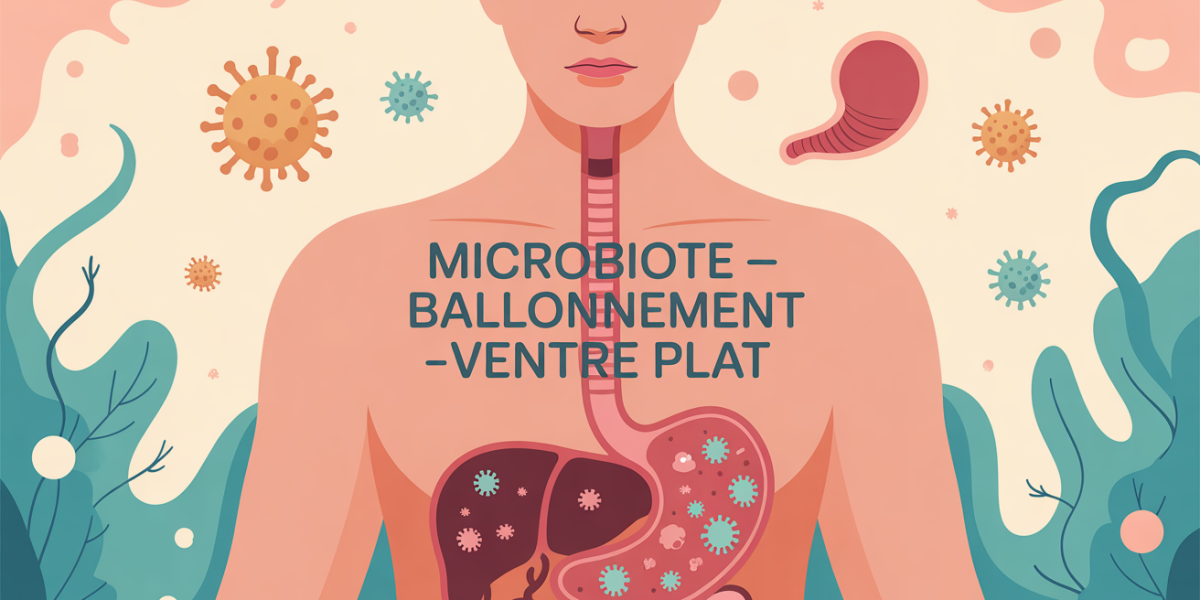 illustration ventre humain microbiote ballonnement