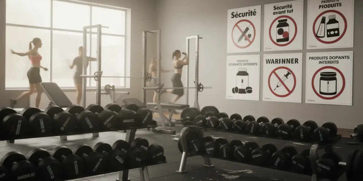 Salle de musculation et avertissement produits dopants