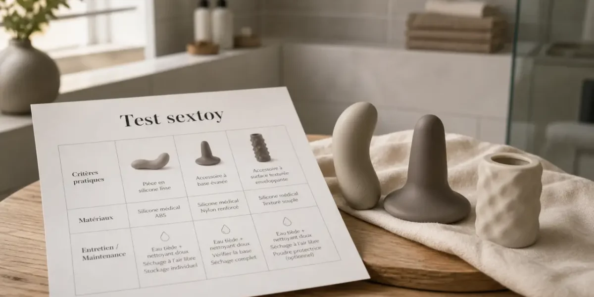 Test sextoy : discrétion, intensité, polyvalence sur fiche comparative